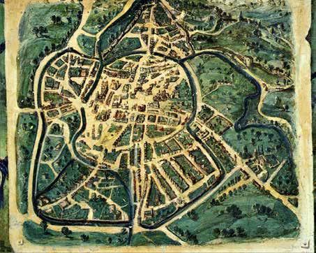Anonimo, Veduta di Vicenza, 1581 circa, Città del Vaticano, Galleria delle Carte