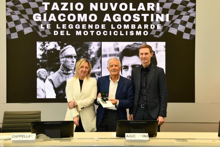Motociclismo, le leggende lombarde Nuvolari e Agostini a Palazzo Pirelli