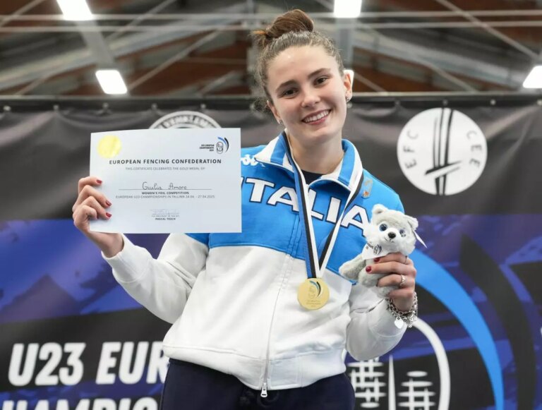 Giulia Amore oro nel fioretto agli Europei Under 23, bronzo per Fusetti e Spica