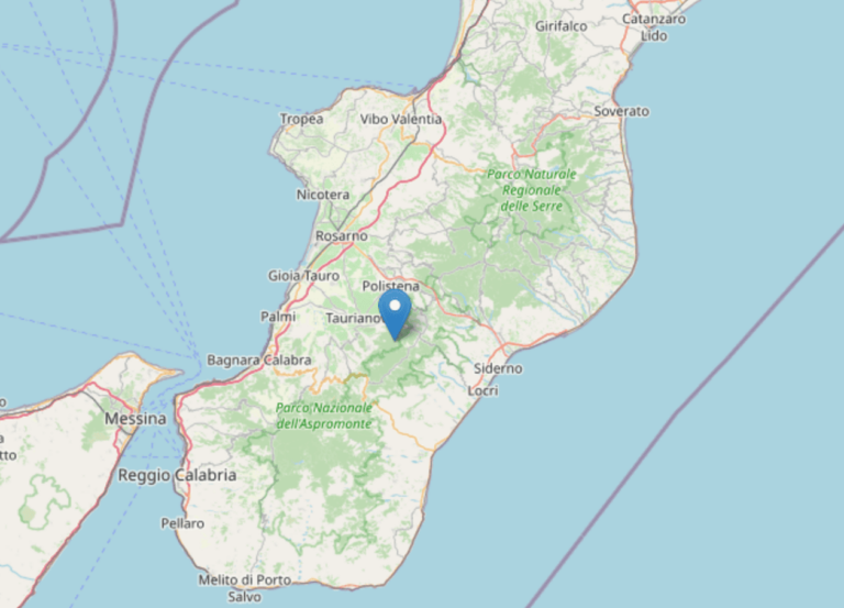 Scossa di terremoto di magnitudo 3.3 nel reggino