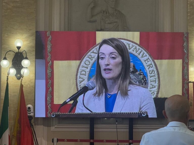 Metsola “L’Italia ha insegnato molto all’Europa, faremo di tutto contro la criminalità” / Video