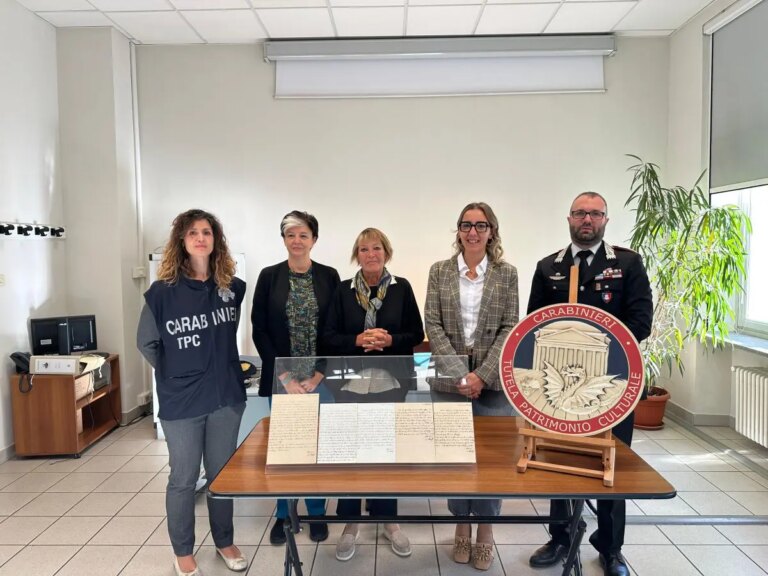 Restituite all’Archivio storico di Torino cinque lettere autografe del Re Carlo Alberto