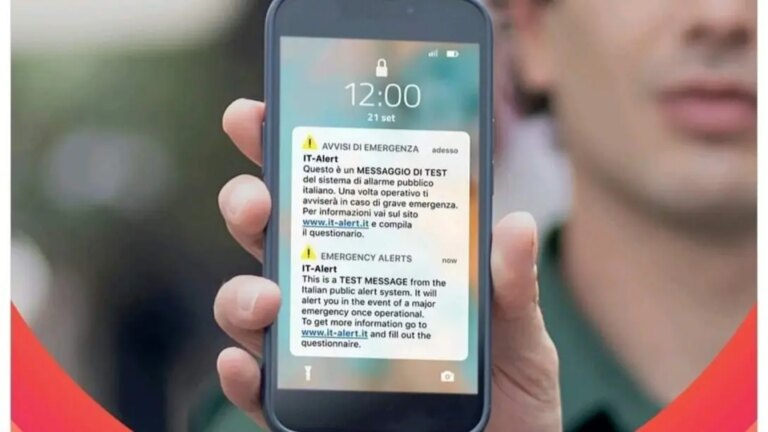 Test allertamento IT-Alert giovedì 13 novembre a Martellago