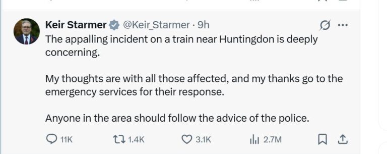 Londra, dieci persone ferite nell’accoltellamento sul treno. Nove sono gravi. Starmer “Spaventoso”