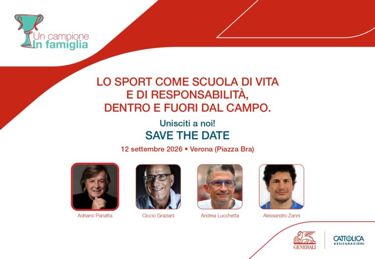 Un Campione in famiglia: a Verona il 12 settembre Adriano Panatta, Ciccio Graziani, Andrea Lucchetta e Alessandro Zanni