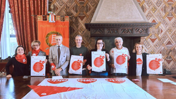 Presentazione del convegno per i 50 anni di AIDO Verona nella Sala Rossa della Provincia