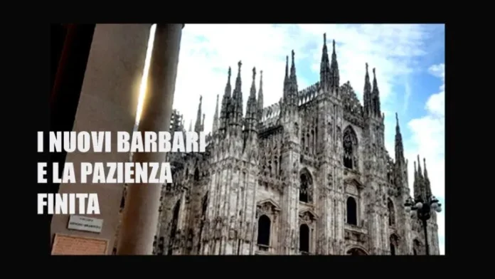 Il Duomo di Milano nell’immagine ASIB sui nuovi barbari e la pazienza finita