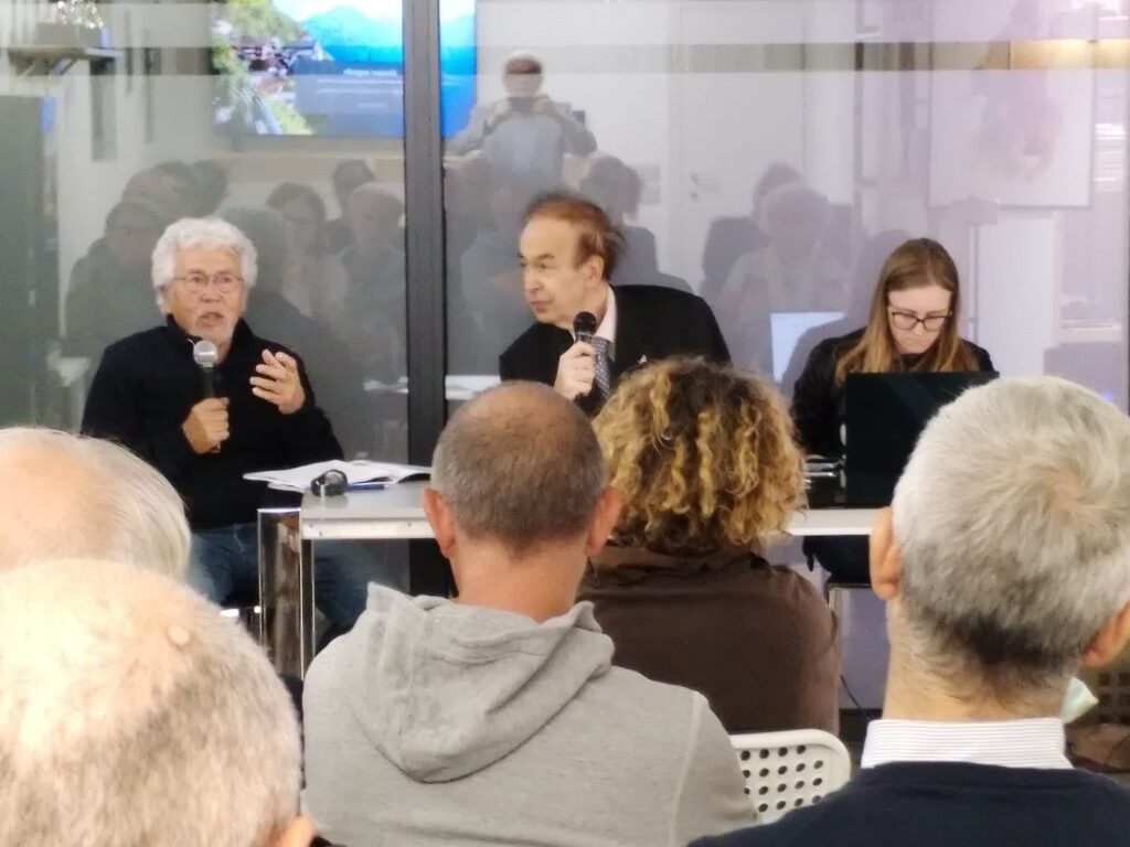 Da sinistra Renzo Mazzaro, Luca Pozza e Serena Balbo durante l’incontro sulle nomine regionali a Spazio Aperto