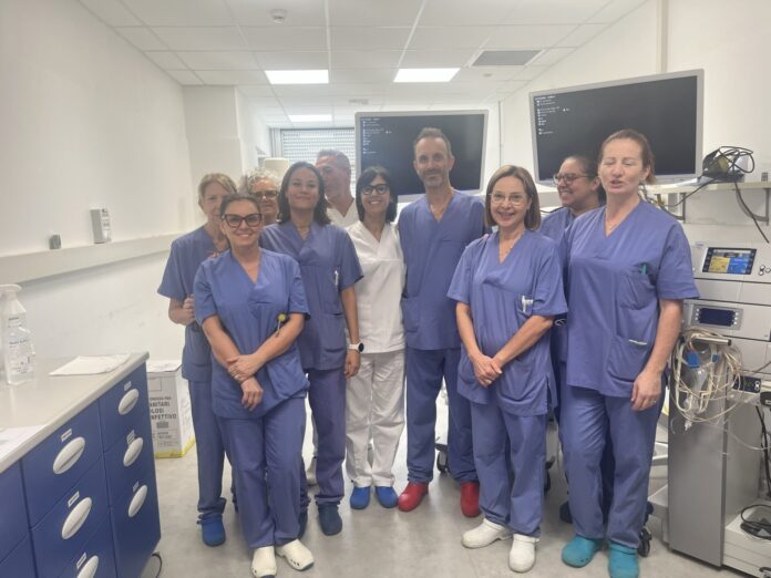 Luca Benazzato con l’équipe di Gastroenterologia ed Endoscopia Digestiva del Mater Salutis di Legnago