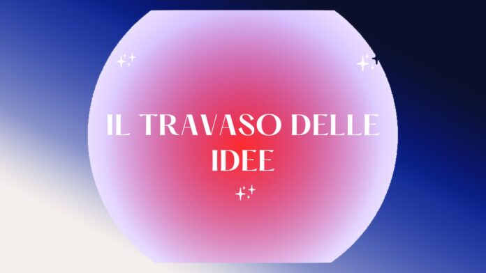 Il Travaso delle idee: titolo bianco su una grafica sfumata rosa e blu